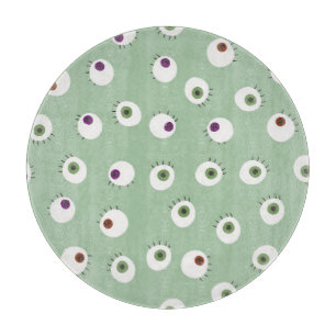 Halloween eyes, hand-drawn seamless pattern. cutting board