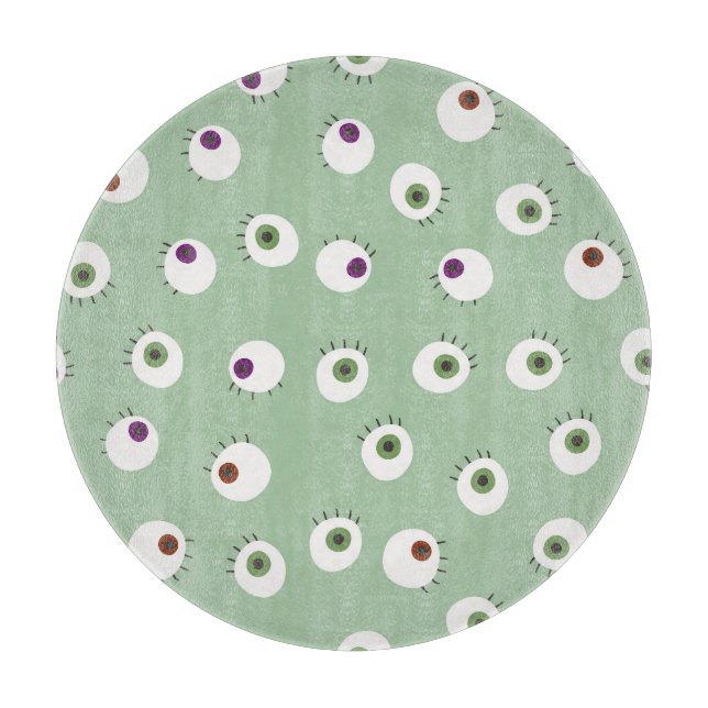 Halloween eyes, hand-drawn seamless pattern. cutting board (Front)
