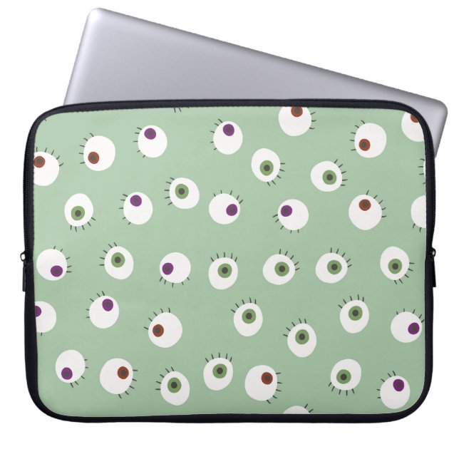 Halloween eyes, hand-drawn seamless pattern. laptop sleeve (Front)