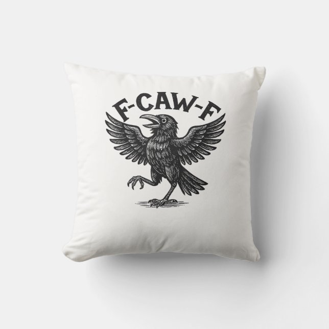 Halloween F-Caw-F Bird Crow Women Men Minimal Clea Cushion (Front)