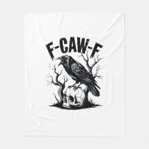 Halloween F-Caw-F Bird Crow Women Men Retro Classi Fleece Blanket