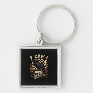 Halloween F-Caw-F Raven Bird F-Caw-F Crow Checkere Key Ring