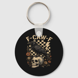 Halloween F-Caw-F Raven Bird F-Caw-F Crow Checkere Key Ring