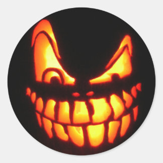 halloween face classic round sticker