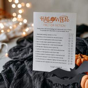 Halloween Fact or Fiction Card Matching Game