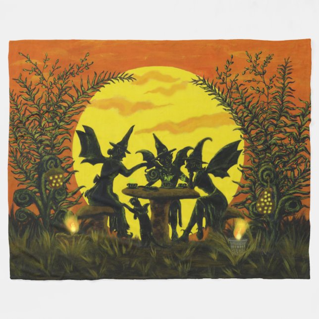 Halloween fairy witches blanket (Front (Horizontal))