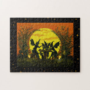 Halloween fairy witches, tea party jigsaw puzzle