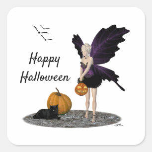 Halloween Fairy With Pumpkin Stickers