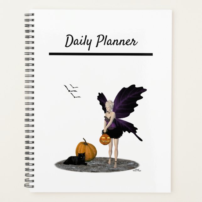 Halloween Fairy With Pumpkins Daily Planner (Front)