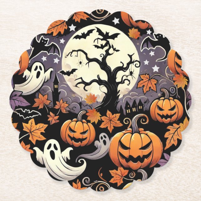 Halloween/Fall/Autumn Paper Coaster (Front)