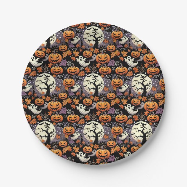Halloween/Fall/Autumn Paper Plate (Front)