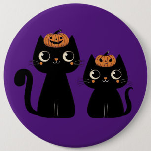 Halloween/Fall/Autumn/pumpkin/cat 6 Cm Round Badge