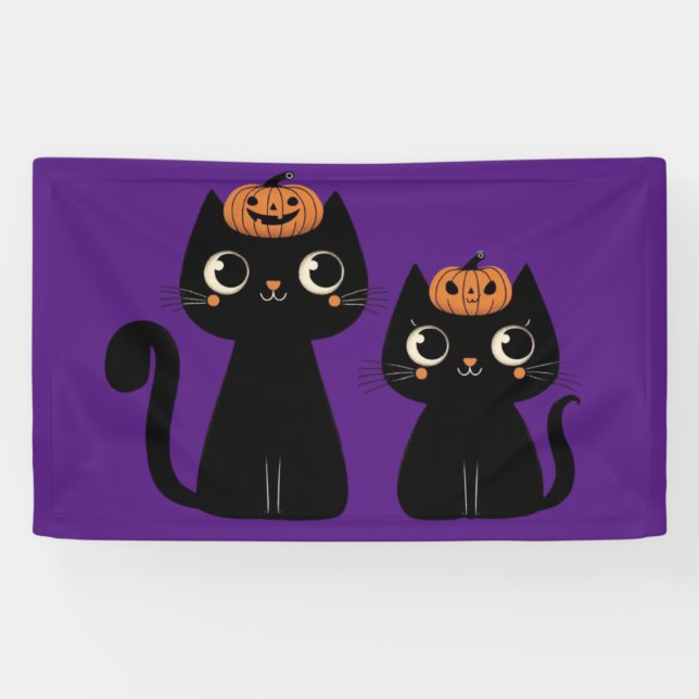 Halloween/Fall/Autumn/pumpkin/cat Banner (Horizontal)