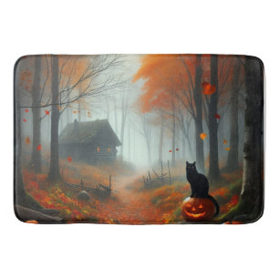 Halloween/Fall/Autumn/pumpkin/cat  Bath Mat