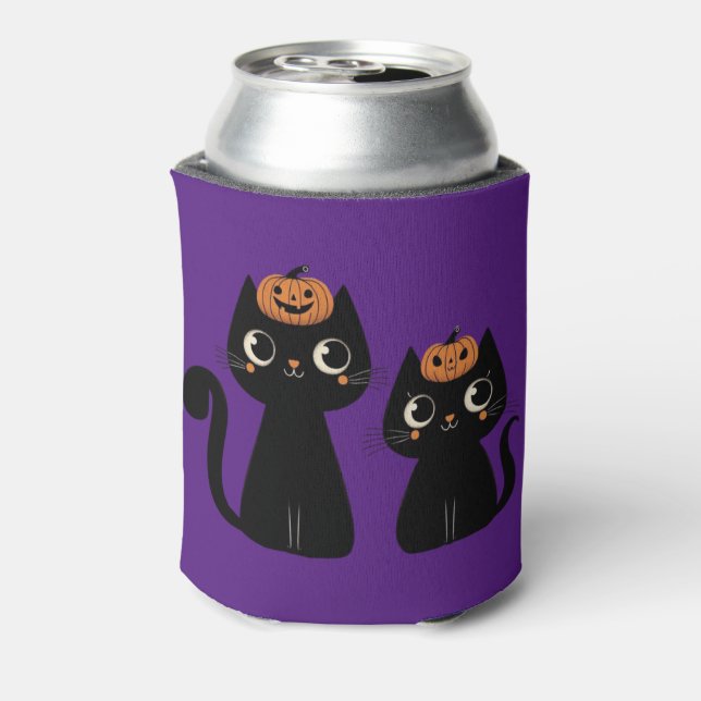 Halloween/Fall/Autumn/pumpkin/cat Can Cooler (Can Back)