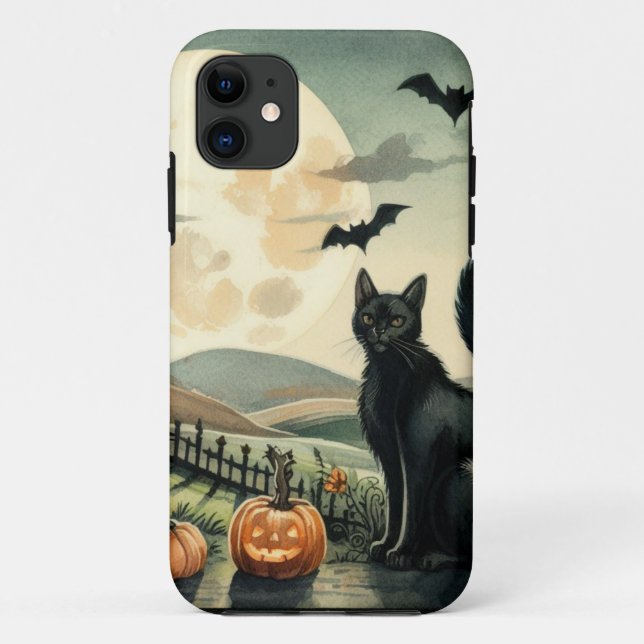 Halloween/Fall/Autumn/pumpkin/cat Case-Mate iPhone Case (Back)