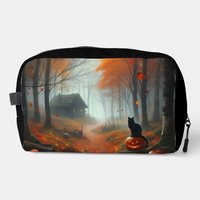 Halloween/Fall/Autumn/pumpkin/cat  Dopp Kit (Front)