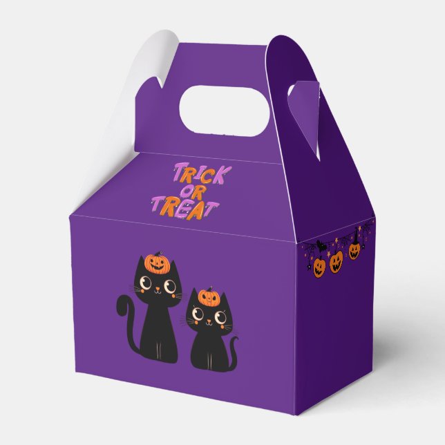 Halloween/Fall/Autumn/pumpkin/cat Favour Box (Front Side)
