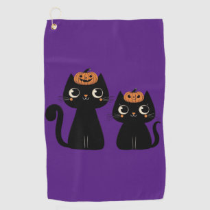 Halloween/Fall/Autumn/pumpkin/cat Golf Towel