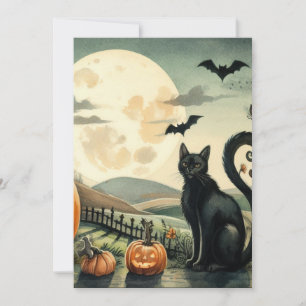 Halloween/Fall/Autumn/pumpkin/cat Holiday Card