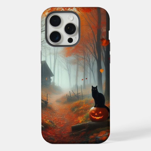 Halloween/Fall/Autumn/pumpkin/cat  iPhone Case (Back)