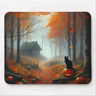 Halloween/Fall/Autumn/pumpkin/cat Mouse Pad