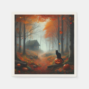 Halloween/Fall/Autumn/pumpkin/cat  Napkin