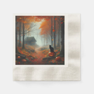 Halloween/Fall/Autumn/pumpkin/cat  Napkin