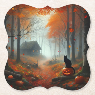 Halloween/Fall/Autumn/pumpkin/cat Paper Coaster