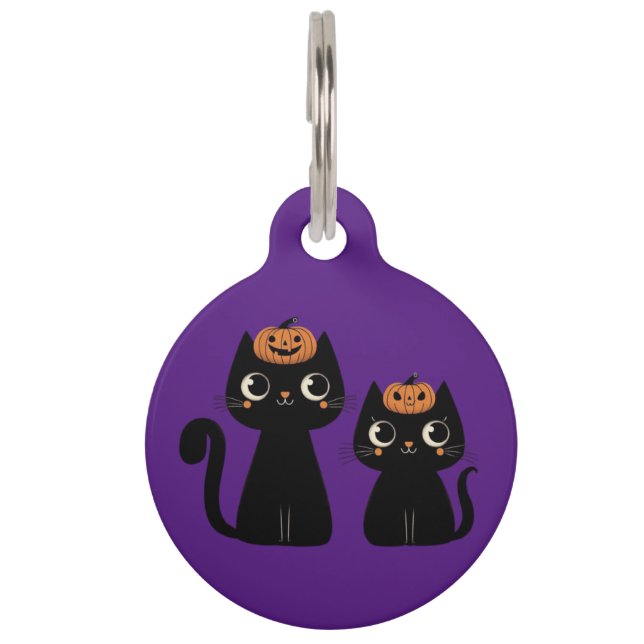 Halloween/Fall/Autumn/pumpkin/cat Pet Tag (Front)