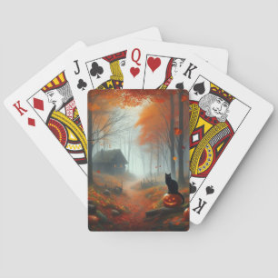 Halloween/Fall/Autumn/pumpkin/cat  Playing Cards