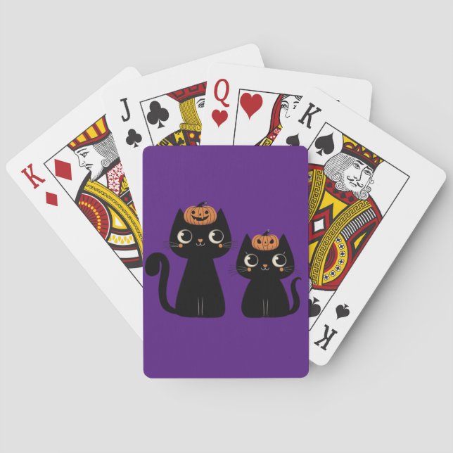 Halloween/Fall/Autumn/pumpkin/cat Playing Cards (Back)