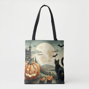 Halloween/Fall/Autumn/pumpkin/cat Tote Bag