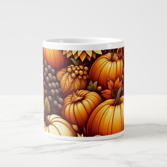 Halloween/Fall/Autumn/pumpkin Large Coffee Mug (Front)