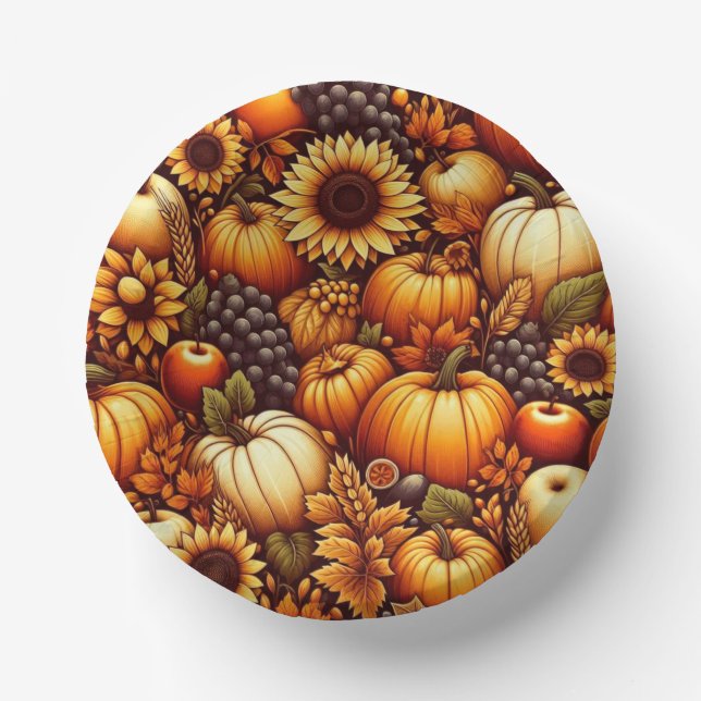 Halloween/Fall/Autumn/pumpkin Paper Plate (Front)
