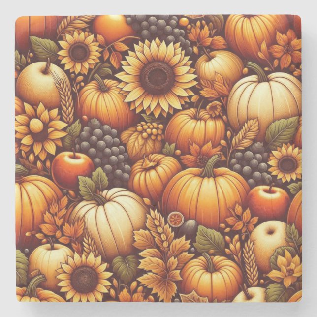 Halloween/Fall/Autumn/pumpkin Stone Coaster (Front)