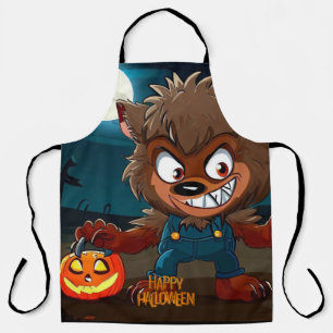 Halloween/fall/autumn/wereolf/cartoon Apron