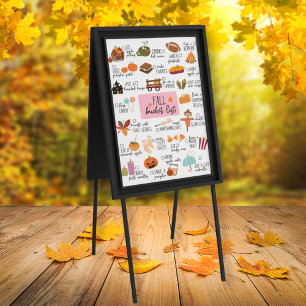 Halloween Fall Bucket list Autumn elements Poster