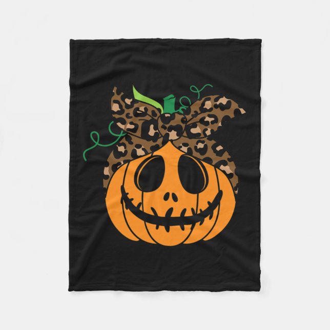 Halloween Fall Cute And Fun Pumpkin  Fleece Blanket (Front)
