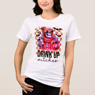 Halloween Fall Festival Skeleton Coffee Tri-Blend Shirt