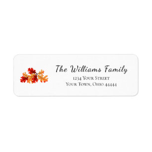 Halloween Fall Foliage Elegant  Return Address Return Address Label