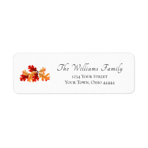 Halloween Fall Leaves Return Address Label