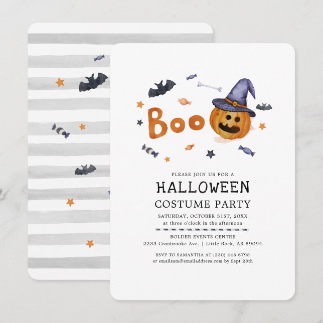 Halloween Fall Pumpkin Costume Party Invitation (Front/Back)