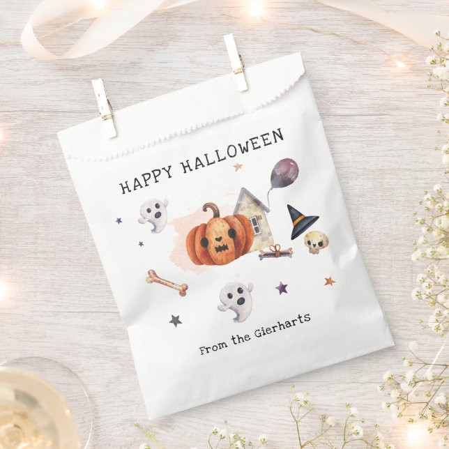 Halloween Fall Pumpkin Custom Favour Bag (Clipped)