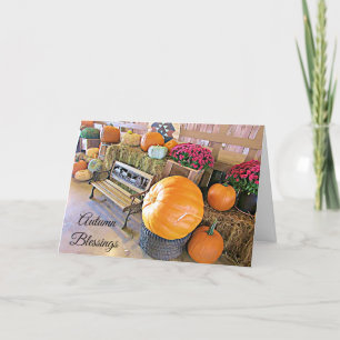 Halloween Fall Pumpkins Display Card