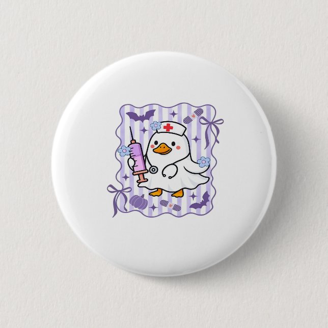 Halloween Fall Purple Coquette Goose Nurse Aesthet 6 Cm Round Badge (Front)