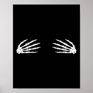 Halloween Fall Scary Skeleton Skull Hand Poster