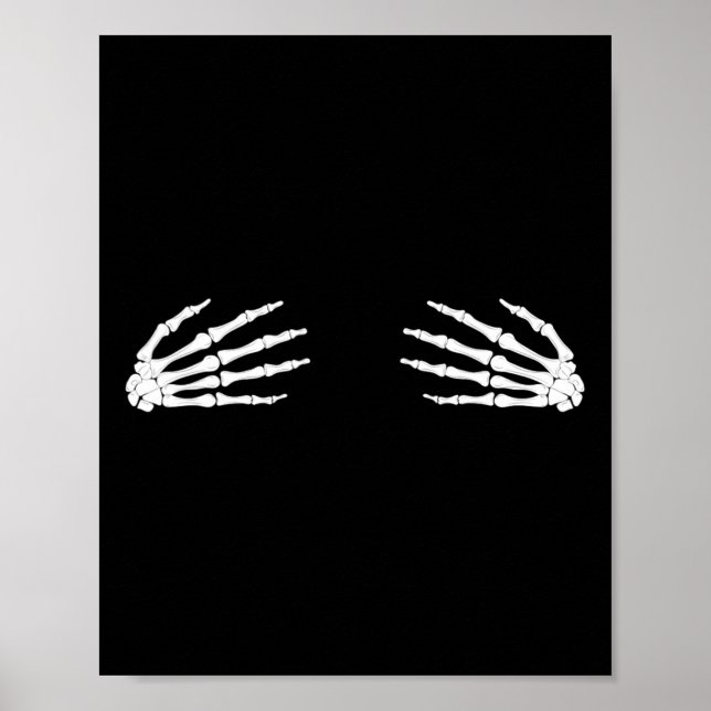 Halloween Fall Scary Skeleton Skull Hand  Poster (Front)