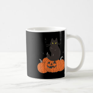 Halloween Fall Spooky Cat With Pumpkin  Coffee Mug