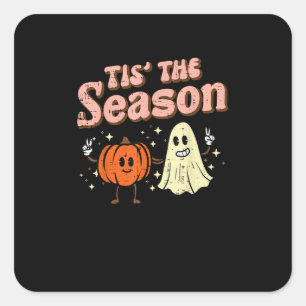 Halloween Fall Tis The Season Costume Women Girls Square Sticker